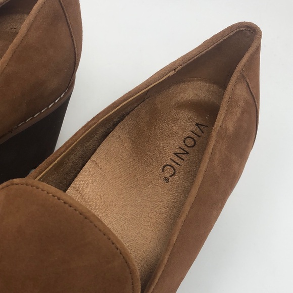 Vionic‎ AVA Wedge Heel Brown Suede Loafer 9.5 Wide NWOB - Picture 3 of 7
